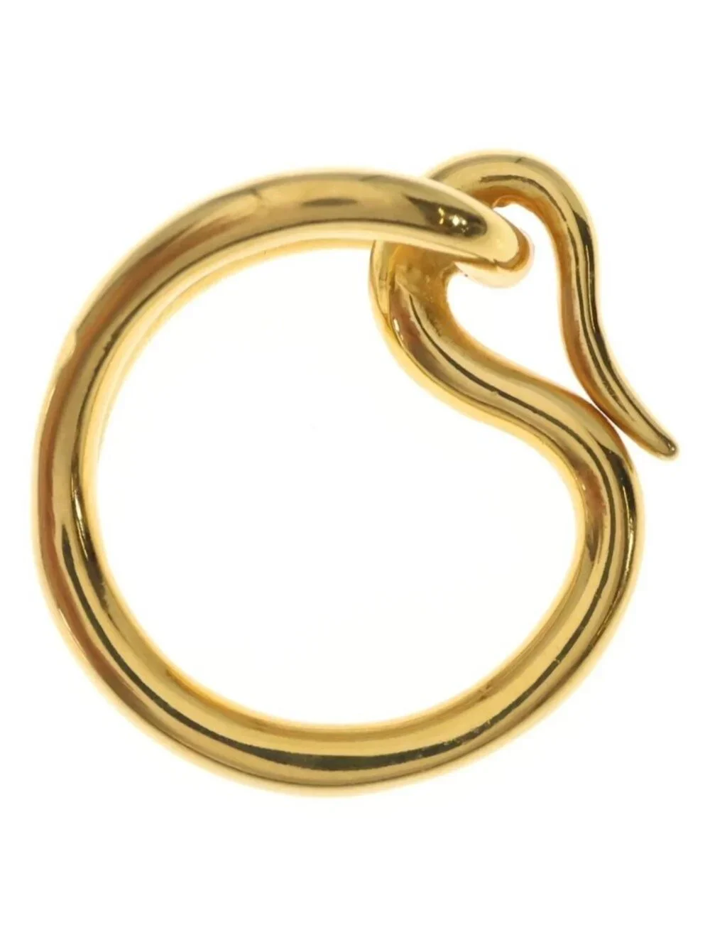 Hermes Jumbo Scarf Ring Plated Gold